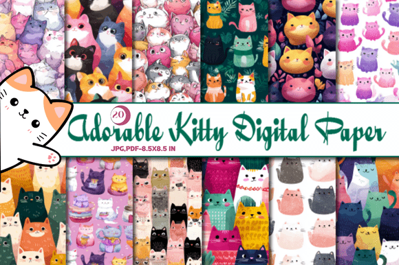 Adorable Kitty Digital Paper: A Creative Must-Have for Your Next Project