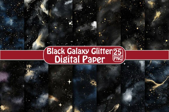 Black Watercolor Galaxy Glitter: A Creative Digital Asset