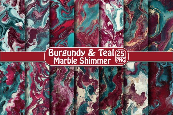 Burgundy Teal Marble Shimmer: A Design Asset for Modern Creativity