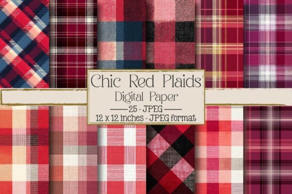 Chic Red Plaids Bring Elegance and Versatility to Design Projects