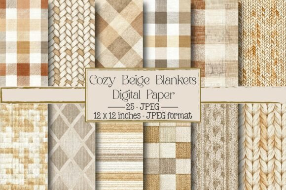 Cozy Beige Blankets: A Versatile Digital Design Asset for Creative Projects