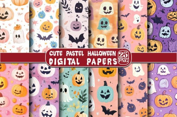 Cute Pastel Halloween Printable Pattern: A Versatile Design Option for Creative Projects
