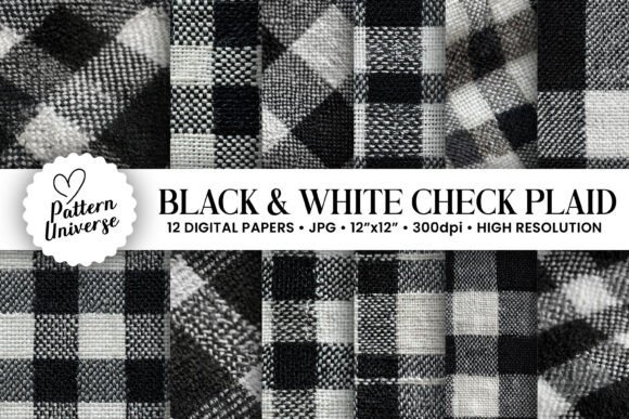 Exploring the Versatility of Black White Tweed Plaid Digital Papers in Creative Projects