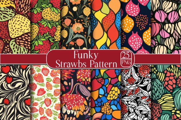 Funky Strawbs Pattern – Creative Design for Print Projects