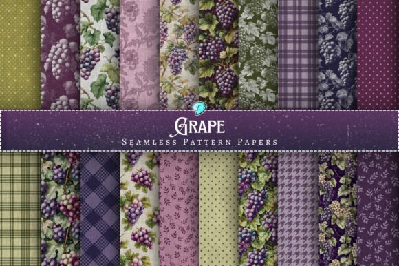 Grape Seamless Pattern Papers: A Versatile Resource for Creative Projects