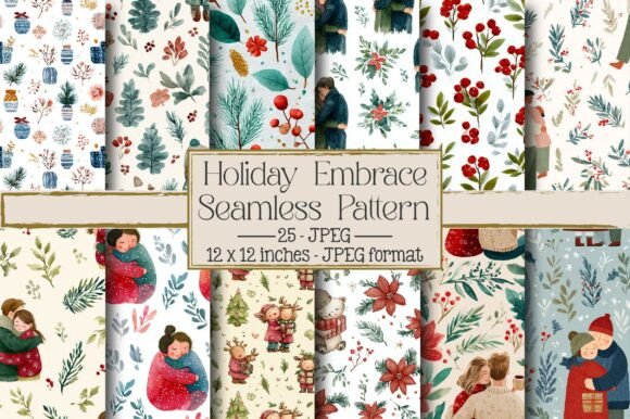 Holiday Embrace Seamless Pattern – A Versatile Design for Creative and Commercial Use