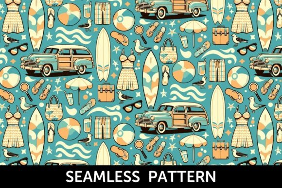 How to Use the Retro Beach Summer Pattern for Your Creative Projects