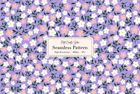 Lavender Ditsy Floral Seamless Pattern