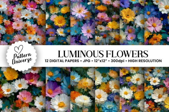 Luminous Flowers Digital Paper: A Versatile Resource for Creative Projects