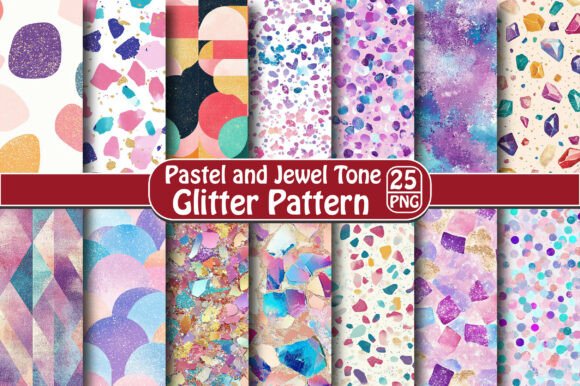 Pastel and Jewel Tone Glitter Pattern