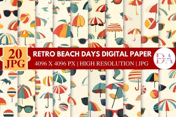 Retro Beach Days Digital Paper: A Versatile Tool for Creative and Professional Projects