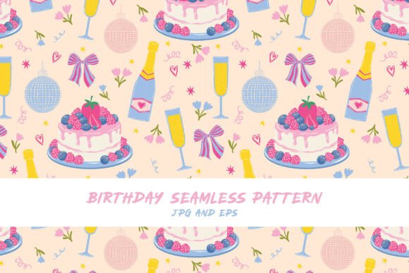 Seamless Vector Birthday Party Pattern: A Versatile Design for Every Celebration