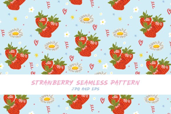Seamless Vector Strawberries Pattern