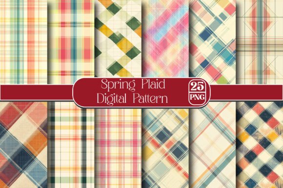 Spring Plaid Digital Pattern for Creative Projects