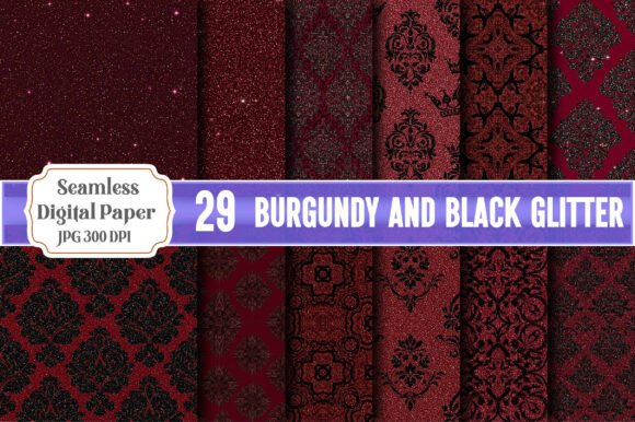 Unleashing Creativity with the Burgundy and Black Glitter Digital Paper