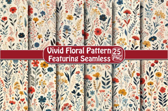 Vivid Floral Pattern Featuring Seamless: A Versatile Design Asset for Modern Creatives